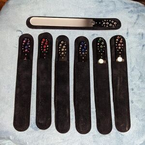 Host Pick🆕7.5" Black Nail Files - W/BEAUTIFUL SWAROVSKI CRYSTALS - MULTIPLE CO…